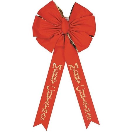 HOLIDAY TRIMS Deluxe Red Velevet Bow W/Gold 6016